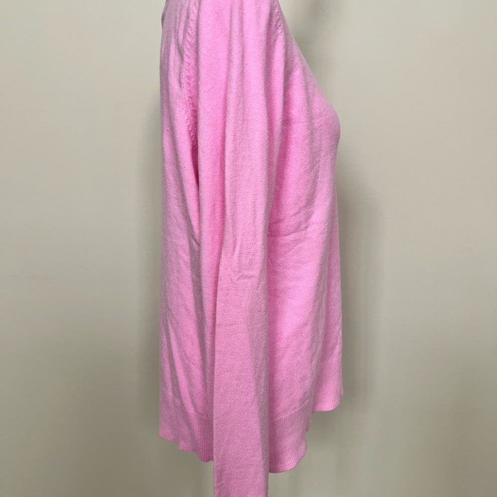 U.S. Polo Assn. Pink V-Neck Sweater Logo rayon polyester nylon woman’s large - Picture 5 of 6